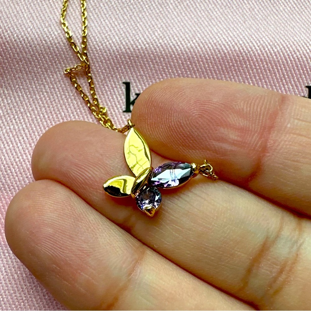 ✨PICK 2/$30✨ 🦋 Kate Spade Social Butterfly Mini Pendant w/ manufacturing flaw - Picture 9 of 10